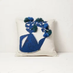 Floral Watering Pitcher Square Throw Pillow With Tassels - Opalhouse™ Designed With Jungalow™ -Opalhouse Store GUEST 0906edd7 8f87 4cf0 bdf8 6d27a8556060