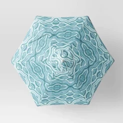 7.5'x7.5' Decorative Trim Scalloped Outdoor Market Umbrella Blue - Opalhouse™ Designed With Jungalow™ -Opalhouse Store GUEST 3480178a 70b9 4096 bef0 b5fe8b7a355b