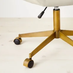 Mahonia Faux Leather Office Chair Cream/Aged Brass - Opalhouse™ Designed With Jungalow™ -Opalhouse Store GUEST 54b73936 5a21 4274 b154 b09db58cca94