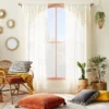 1pc Sheer Banded Geo Macrame Window Curtain Panel White - Opalhouse™ Designed With Jungalow™ -Opalhouse Store GUEST 5558f3f4 e289 4fce 89ab ad882207829f