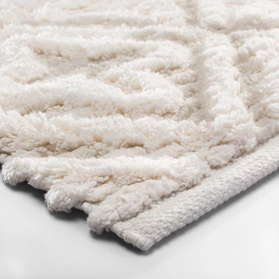 Textured Diamond Shag Bath Rug Cream - Opalhouse™ 3 Textured Diamond Shag Bath Rug Cream - Opalhouse™ - Image 2
