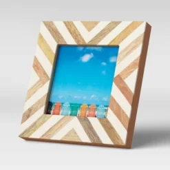 4" X 4" Resin And Wood Photo Frame - Opalhouse™ -Opalhouse Store GUEST 614a5f5c 99a9 4f96 9a63 9c45ab7a8bfb