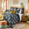 Palm Frond Printed Quilt Sham Black/Off-White - Opalhouse™ Designed With Jungalow™ -Opalhouse Store GUEST 6cd9ffdc f4ba 40aa b354 16e743de682a 1