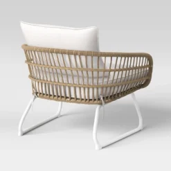 Southport Outdoor Patio Chair With Metal Legs, Club Chair Natural/White - Opalhouse™ -Opalhouse Store GUEST 85f574ff c7e7 4d01 b943 e6500f46c5aa