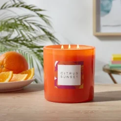 28oz Glass Citrus Sunset Candle Orange - Opalhouseā¢