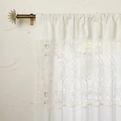1pc Sheer Banded Geo Macrame Window Curtain Panel White - Opalhouse™ Designed With Jungalow™ -Opalhouse Store GUEST e45ca8b5 c8fb 4bcd 9418 e1344d66992c